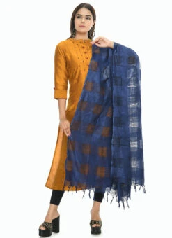 Navy Blue Cotton Dupatta Festive Wear -Deals Chic Lehenga Store navy blue cotton dupatta dpdmfmfd013 u
