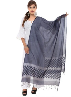 Navy Blue Kota Cotton Dupatta Festive Wear -Deals Chic Lehenga Store navy blue kota cotton dupatta dpdmfmfd040 u