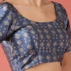 Navy Blue Polyster Printed Readymade Blouse Party Wear