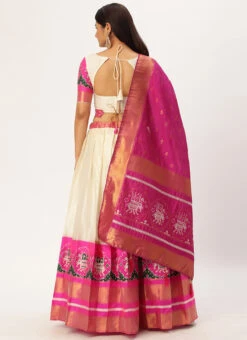 Off White Art Silk Zari A Line Lehenga Festive Wear -Deals Chic Lehenga Store off white art silk zari a line lehenga ghsrk176090 b