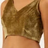 Olive Green Velvet Readymade Blouse Party Wear