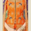 Orange Art Silk Embroidered A Line Lehenga Wedding Wear