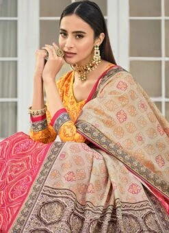 Orange Art Silk Gown Party Wear -Deals Chic Lehenga Store orange art silk gown bgwrs47341002 b