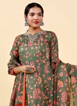 Orange Art Silk Printed Gown After Six Wear -Deals Chic Lehenga Store orange art silk printed gown bgwrsuf706 b