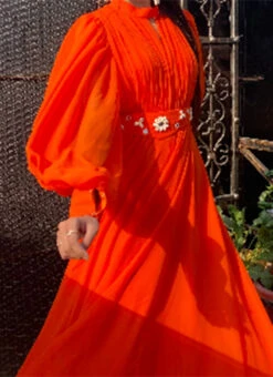 Orange Faux Georgette Jumpsuits Party Wear