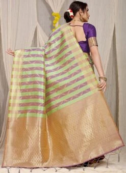 Patola Silk Lavender And Green Color Zari Weaving Saree Festive Wear -Deals Chic Lehenga Store patola silk lavender and green color zari weaving saree sasom11174 b