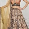 Peach Art Silk Digital Print A Line Lehenga Festive Wear