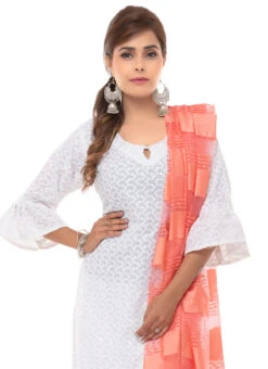 Peach Organza Dupatta After Six Wear -Deals Chic Lehenga Store peach organza dupatta dpsdmfd188 b