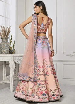 Pink Art Silk Digital Print A Line Lehenga Festive Wear -Deals Chic Lehenga Store pink art silk digital print a line lehenga ghsjssbsl1705 b