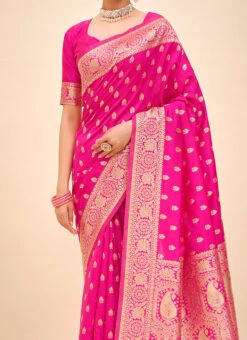 Pink Art Silk Sari Festive Wear