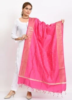Pink Banarasi Silk Weaving Work Dupatta Work Wear -Deals Chic Lehenga Store pink banarasi silk weaving work dupatta dpdmimfd177 u