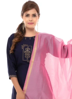 Pink Chanderi Cotton Dupatta Festive Wear -Deals Chic Lehenga Store pink chanderi cotton dupatta dpdmfmfd024 b