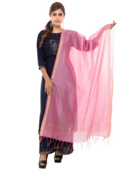 Pink Chanderi Cotton Dupatta Festive Wear -Deals Chic Lehenga Store pink chanderi cotton dupatta dpdmfmfd024 u