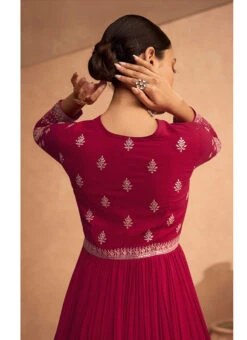 Pink Georgette Embroidered Anarkali Suit Festive Wear -Deals Chic Lehenga Store pink georgette embroidered anarkali suit slska43159485 b