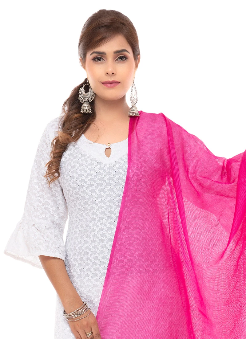 Pink Kota Cotton Dupatta Festive Wear 4 Pink Kota Cotton Dupatta Festive Wear - Image 4