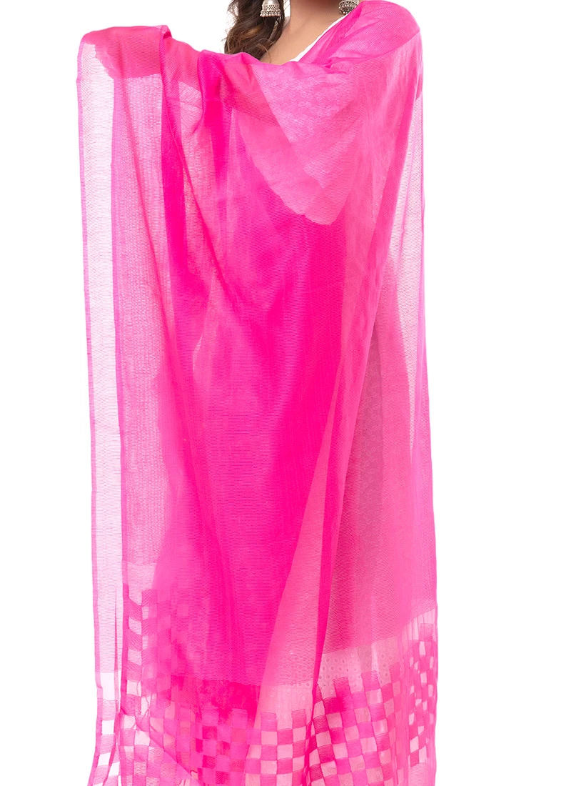 Pink Kota Cotton Dupatta Festive Wear 1 Pink Kota Cotton Dupatta Festive Wear