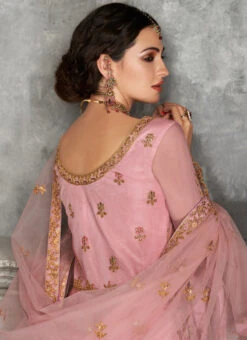 Pink Net Anarkali Suit Party Wear -Deals Chic Lehenga Store pink net anarkali suit slsak7227 b