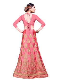Pink Silk Zari Embroidered A Line Lehenga Festive Wear -Deals Chic Lehenga Store pink silk zari embroidered a line lehenga ghsstsktnzr7363 b