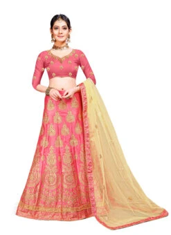 Pink Silk Zari Embroidered A Line Lehenga Festive Wear -Deals Chic Lehenga Store pink silk zari embroidered a line lehenga ghsstsktnzr7363 u