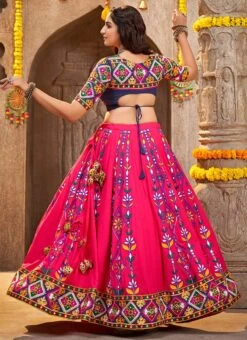 Pink Viscose Rayon Kutch And Mirror Work Chaniya Choli Festive Wear -Deals Chic Lehenga Store pink viscose rayon kutch and mirror work chaniya choli ghsom2337 b