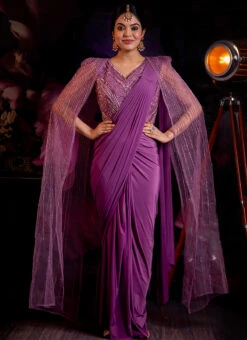 Pink Viscose Saree N Pink Sequins Blouse Wedding Wear -Deals Chic Lehenga Store pink viscose saree n pink sequins blouse sadss30213557 u