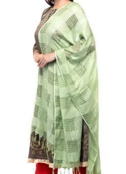Pista Green Blended Cotton Dupatta After Six Wear