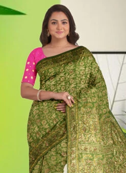 Pista Green Color Silk Hand Embroidered Stone Work Saree Party Wear -Deals Chic Lehenga Store pista green color silk hand embroidered stone work saree sadsf4996 b