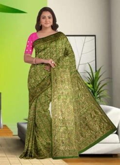 Pista Green Color Silk Hand Embroidered Stone Work Saree Party Wear -Deals Chic Lehenga Store pista green color silk hand embroidered stone work saree sadsf4996 u
