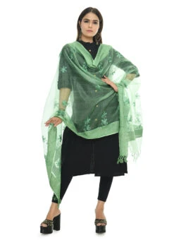 Pista Green Organza Cotton Chikankari Embroidery Work Dupatta Work Wear -Deals Chic Lehenga Store pista green organza cotton chikankari embroidery work dupatta dpdmimfd075 u