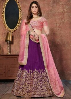 Purple Art Silk A Line Lehenga Party Wear -Deals Chic Lehenga Store purple art silk a line lehenga ghsprq3763 u