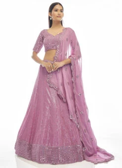 Purple Georgette Embroidery Umbrella Lehenga Party Wear -Deals Chic Lehenga Store purple georgette embroidery umbrella lehenga ghsak433920011 u