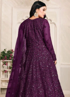 Purple Net Anarkali Suit Party Wear -Deals Chic Lehenga Store purple net anarkali suit slsaj2103 b