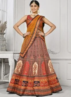 Red Art Silk Digital Print A Line Lehenga Festive Wear -Deals Chic Lehenga Store red art silk digital print a line lehenga ghsjssbsl1712 u