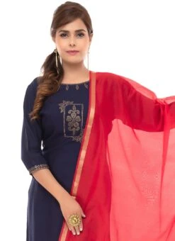 Red Chanderi Cotton Dupatta Festive Wear -Deals Chic Lehenga Store red chanderi cotton dupatta dpdmfmfd030 b