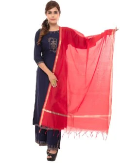 Red Chanderi Cotton Dupatta Festive Wear -Deals Chic Lehenga Store red chanderi cotton dupatta dpdmfmfd030 u