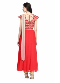 Red Chiffon Anarkali Suit Party Wear -Deals Chic Lehenga Store red chiffon anarkali suit slkifh9966000563 b