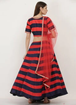 Red N Blue Art Dupion Silk Printed Umbrella Lehenga Party Wear -Deals Chic Lehenga Store red n blue art dupion silk printed umbrella lehenga ghjiw2 b