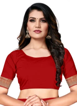 Red N Brown Banarasi Silk Zari Work Saree Festive Wear -Deals Chic Lehenga Store red n brown banarasi silk zari work saree sasstsktsbrn18567b b