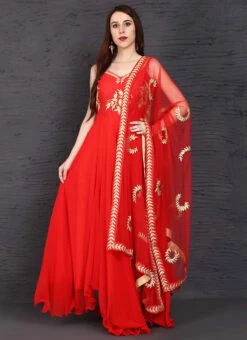 Red Net Anarkali Suit Party Wear -Deals Chic Lehenga Store red net anarkali suit slsifh990016 u