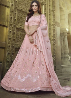Rose Pink Georgette Sequins Embroidery Umbrella Lehenga Wedding Wear 6 Rose Pink Georgette Sequins Embroidery Umbrella Lehenga Wedding Wear -Deals Chic Lehenga Store rose pink georgette sequins embroidery umbrella lehenga ghsli13287704 u