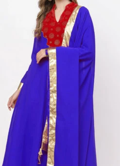 Royal Blue Georgette Patch Work Anarkali Suit Work Wear