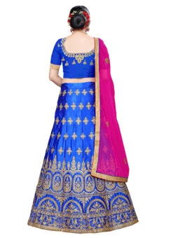 Royal Blue Silk Zari Embroidered A Line Lehenga Festive Wear -Deals Chic Lehenga Store royal blue silk zari embroidered a line lehenga ghsstsktaln7595 b