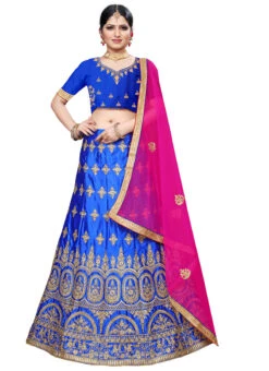 Royal Blue Silk Zari Embroidered A Line Lehenga Festive Wear -Deals Chic Lehenga Store royal blue silk zari embroidered a line lehenga ghsstsktaln7595 u