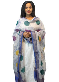 Royal Blue With White Art Silk Dupatta Festive Wear -Deals Chic Lehenga Store royal blue with white art silk dupatta dpsoas1089 b