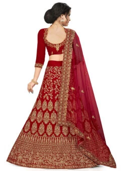 Ruby Maroon Velvet Embroidered A Line Lehenga Party Wear -Deals Chic Lehenga Store ruby maroon velvet embroidered a line lehenga ghssit5r b