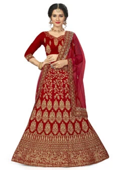 Ruby Maroon Velvet Embroidered A Line Lehenga Party Wear -Deals Chic Lehenga Store ruby maroon velvet embroidered a line lehenga ghssit5r u