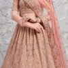 Rust Embroidered A Line Lehenga Wedding Wear