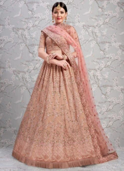 Rust Embroidered A Line Lehenga Wedding Wear -Deals Chic Lehenga Store rust embroidered a line lehenga ghmkns2805 u
