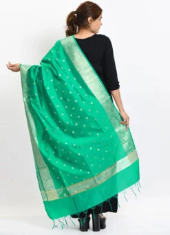 Sea Green Banarasi Silk Weaving Work Dupatta Work Wear -Deals Chic Lehenga Store sea green banarasi silk weaving work dupatta dpdmimfd185 b