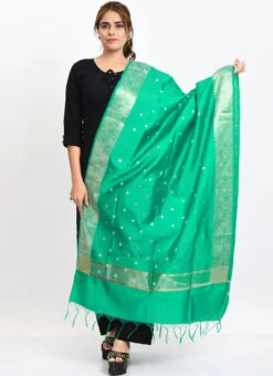 Sea Green Banarasi Silk Weaving Work Dupatta Work Wear -Deals Chic Lehenga Store sea green banarasi silk weaving work dupatta dpdmimfd185 u